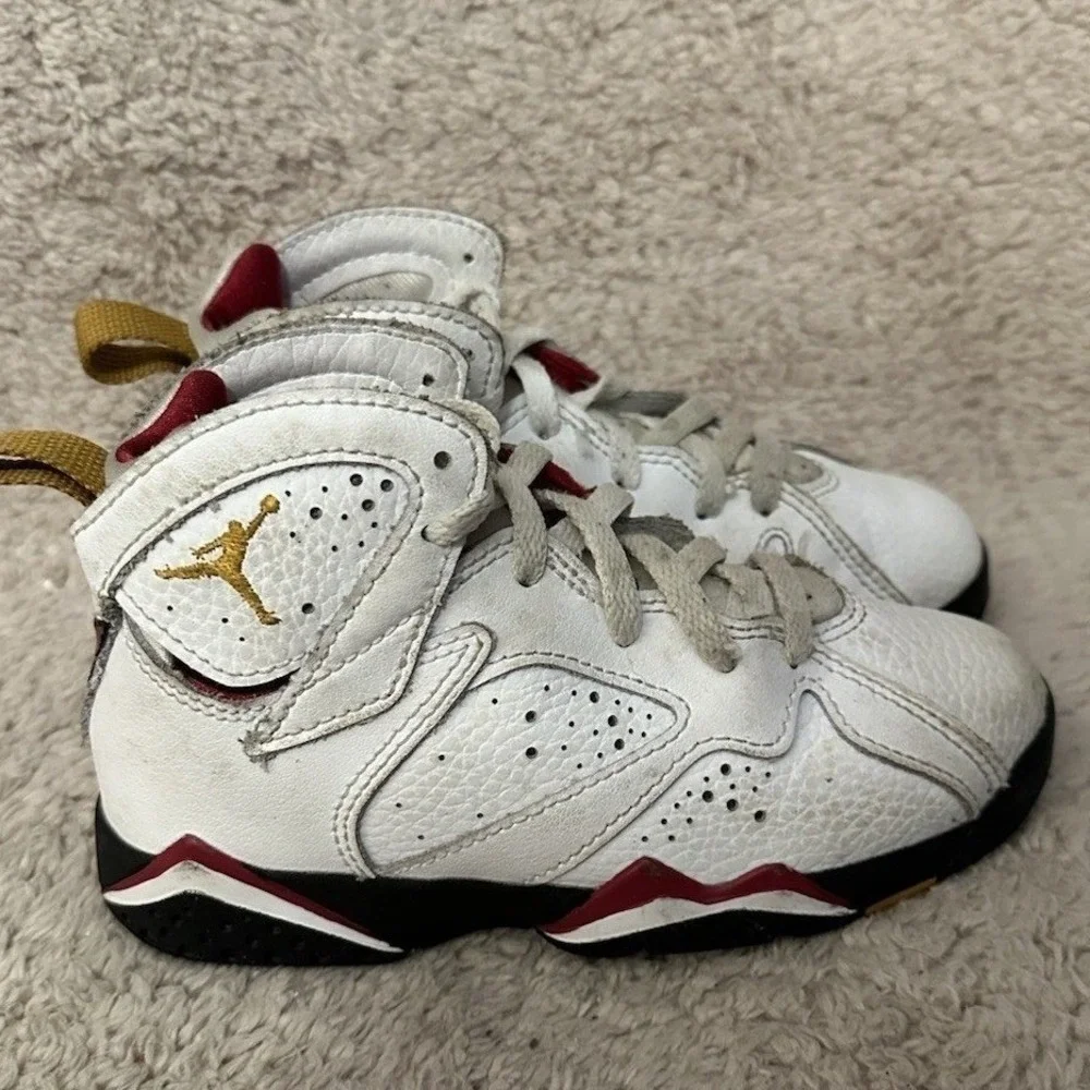 Jordan Air Jordan 7 Retro Kids 11C DJ2778-106 White Cardinal Red Bronze EUC